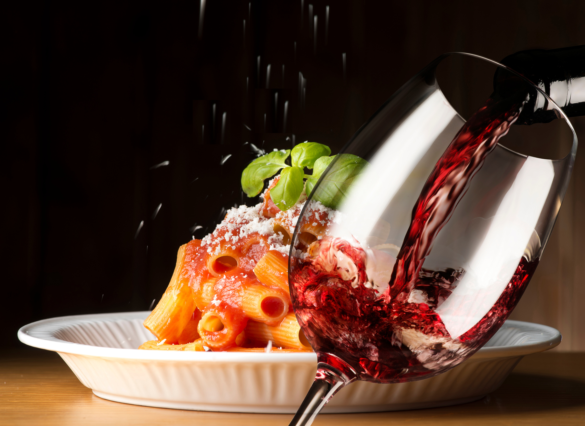 Italian food and red wine